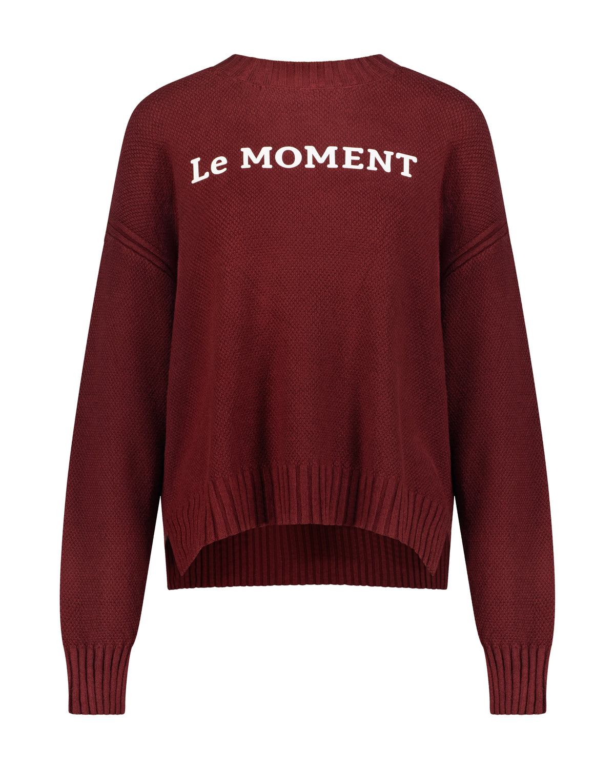 Le Moment Knitted Two-Piece Set-Burgundy