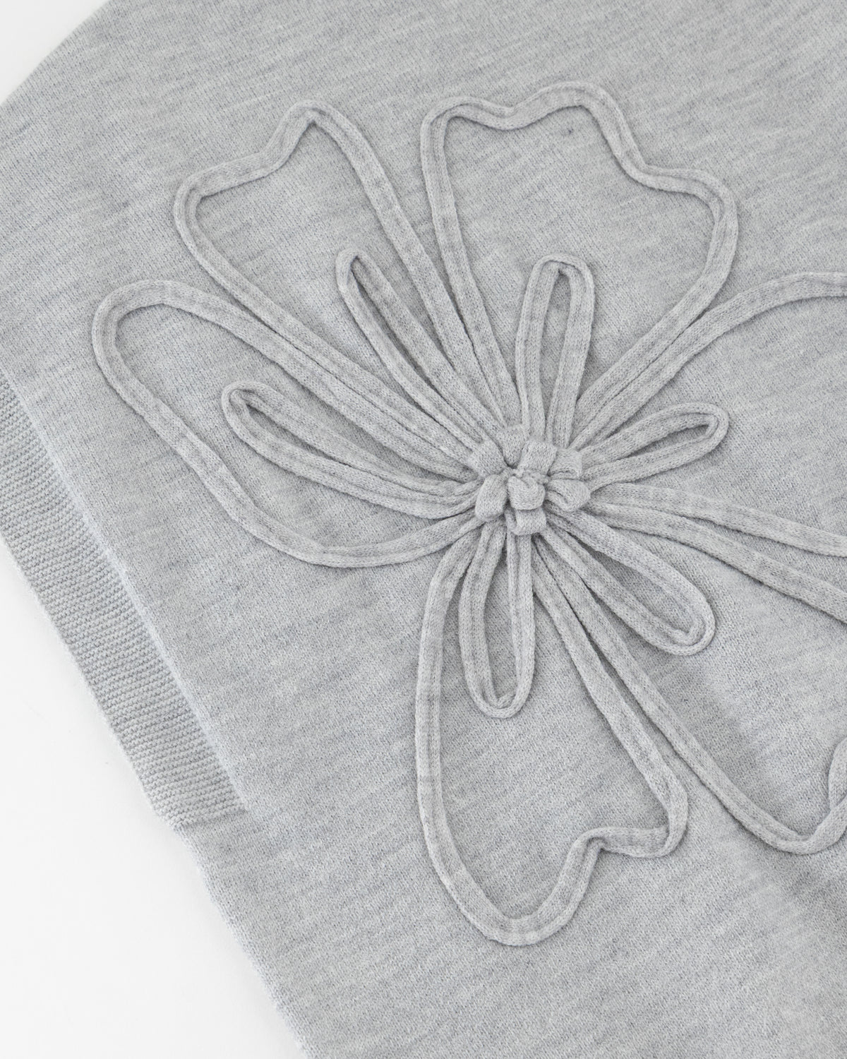 Women's Sculpted Floral Jacquard Knit Top – Grey