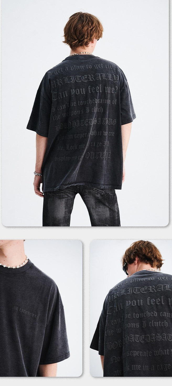 Washed Gothic Foam-Print T-Shirt