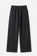 Premium Heavyweight Washed Wide-Leg Sweatpants – Vintage Black