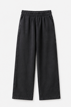 Premium Heavyweight Washed Wide-Leg Sweatpants – Vintage Black