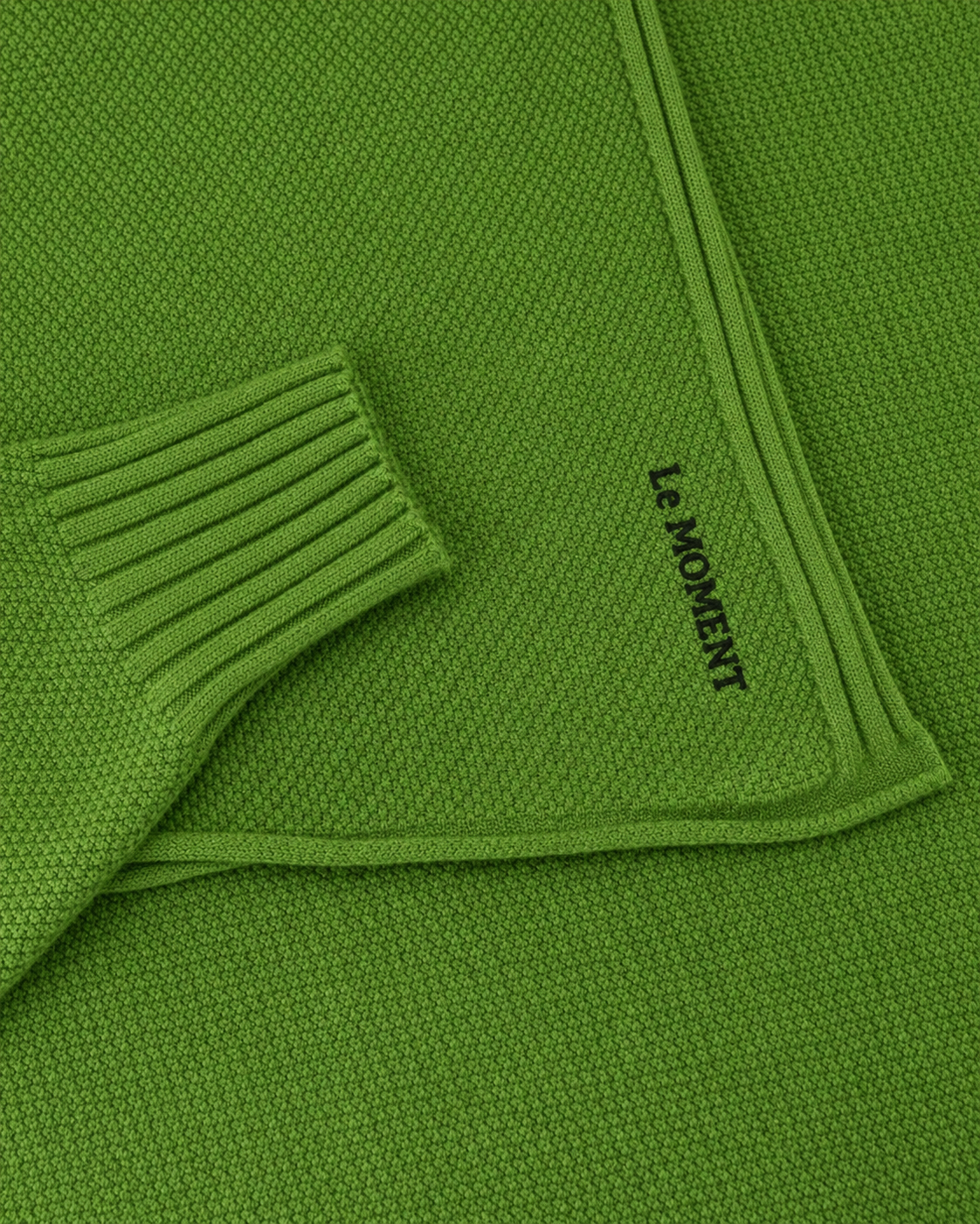 Le Moment Knitted Two-Piece Set-Green